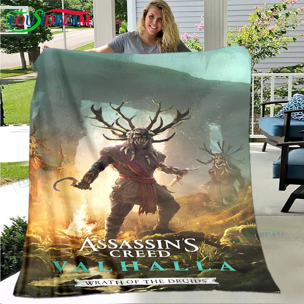 Spel Assassin’s Creed Valhalla Mjuk Filt Sport Vardagsrum Sovrum Soffa Sängfilt Gåva Resa Kontor Lunchrast Filt
