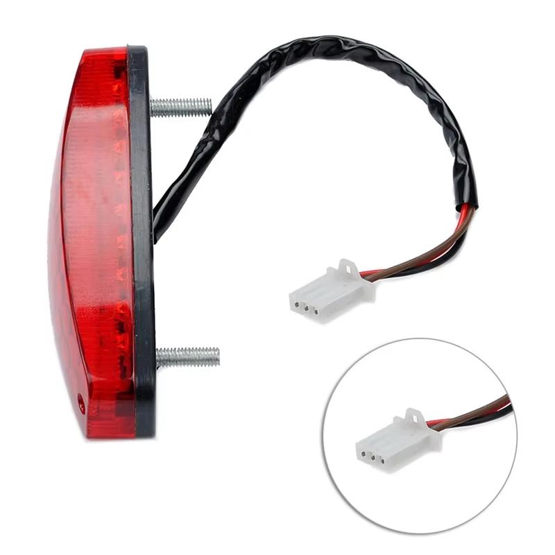 1pcs 3 Wire 12V Brake Stop Light License Taillight For ATV Off-road Motorcycle Running Tail Light Universal Red LED Brake Lights