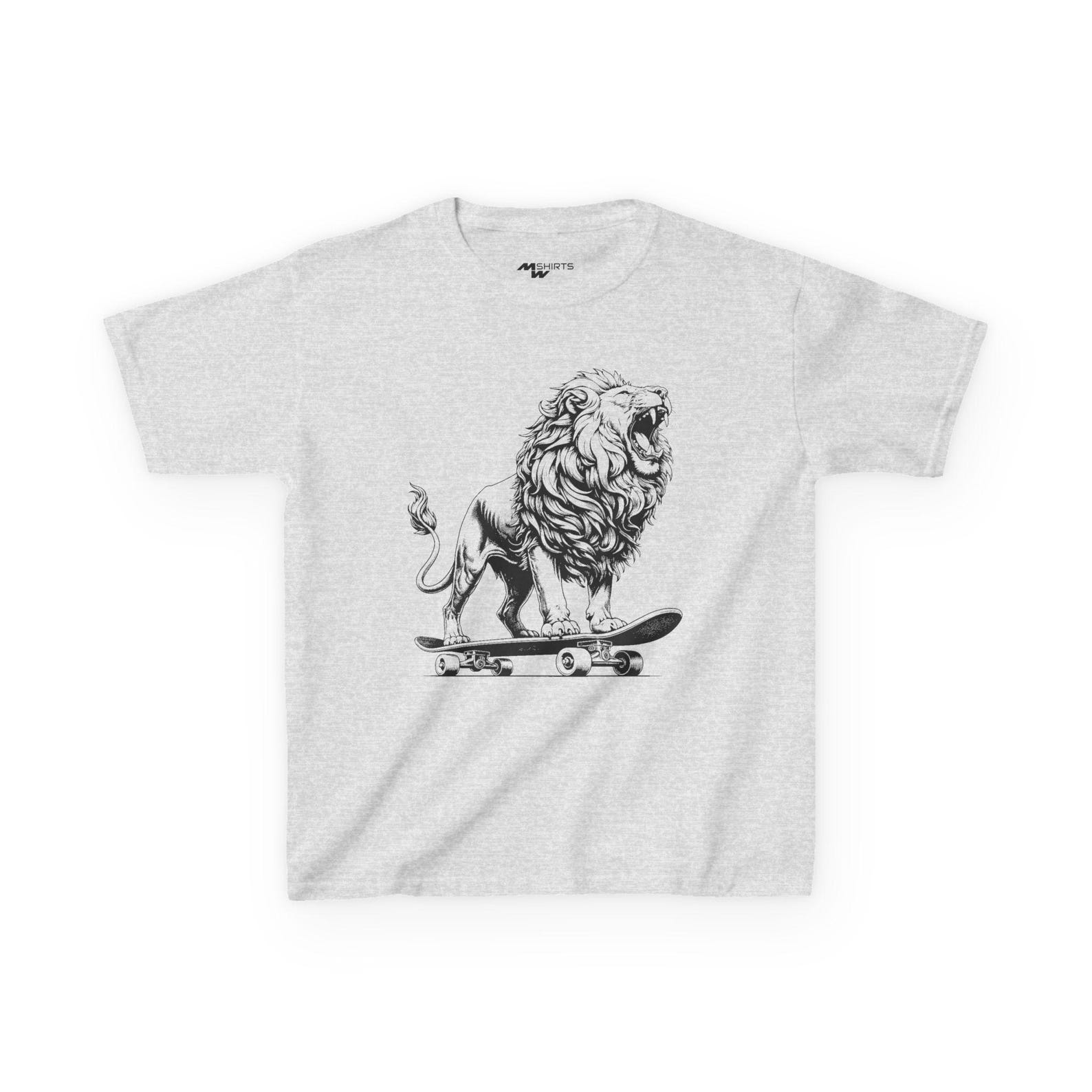 Funny Skateboarding Lion Kids T-Shirt S