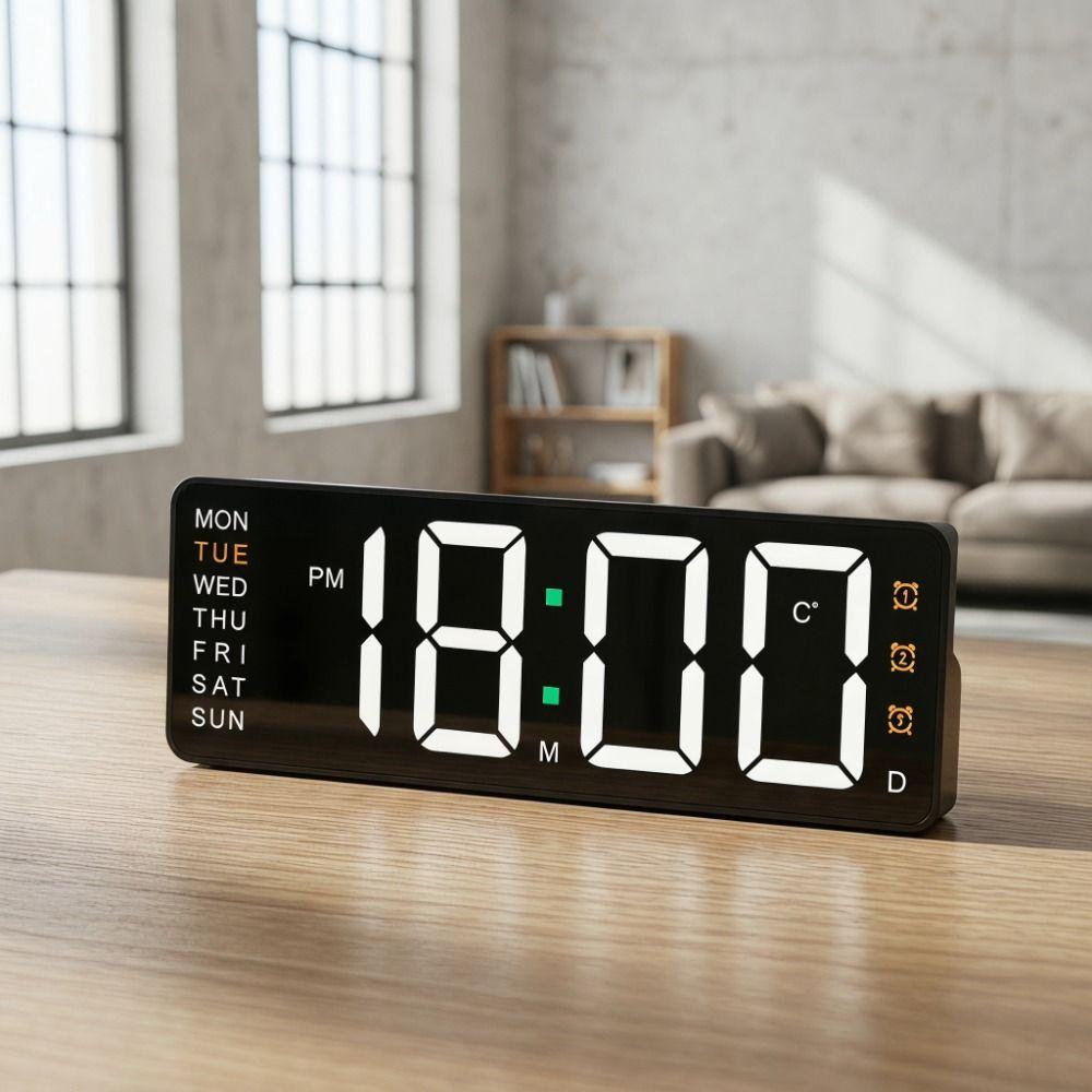 Adjust Brightness Large Digital Clock RGB Colors LED Electronic Clock Table Alarm Clock Smart Home