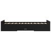 Bed Frame with Storage Black Oak 80 X 200 Cm