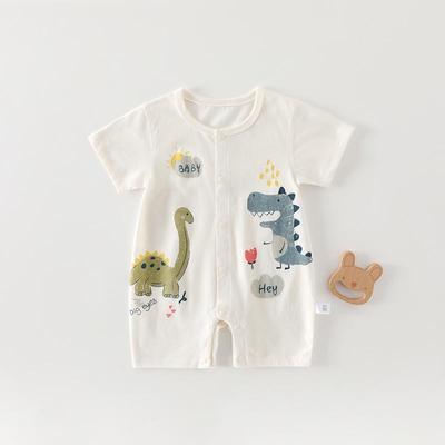 A-Class Pure Cotton Baby Romper: Summer Short Sleeve Crawling Suit for Newborn Boys & Girls