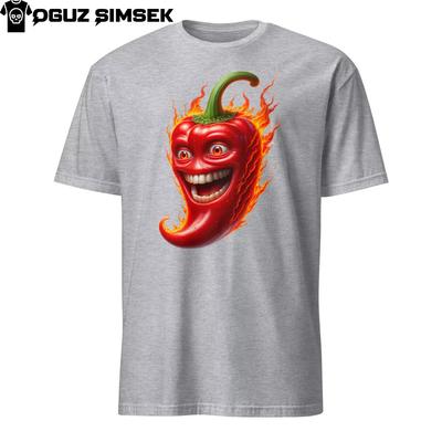 T-shirt Unisex Peperoncino Arroventato a Cartoni Animati - Dai un tocco piccante al tuo guardaroba!