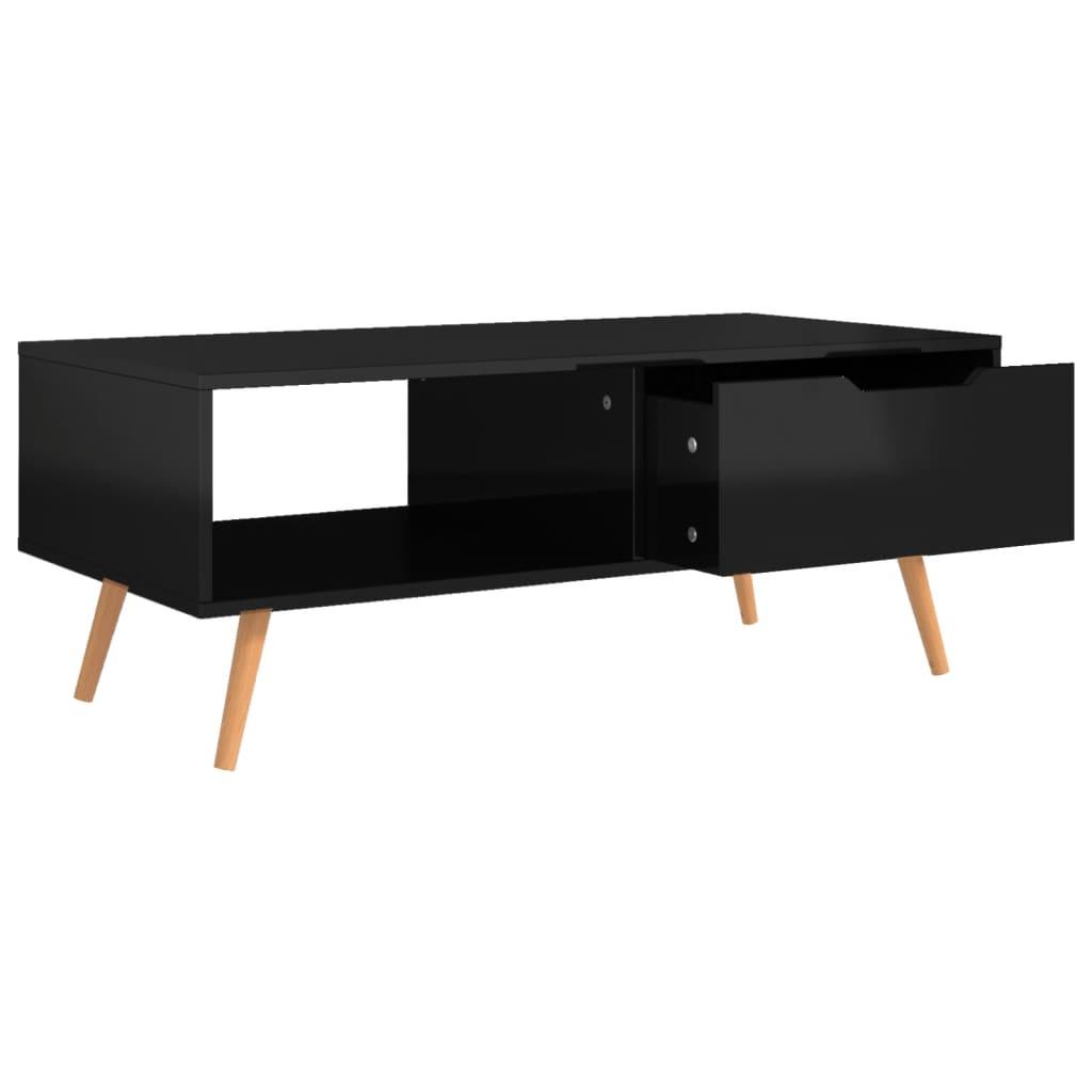 Glossy Black Coffee Table 100 x 49.5 x 43 cm Particleboard