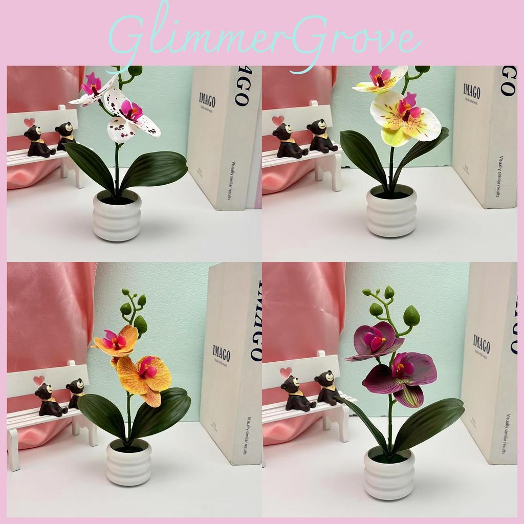 Butterfly Orchid Fake Flower Vase With Plastic Material For Wedding Table Centerpiece
