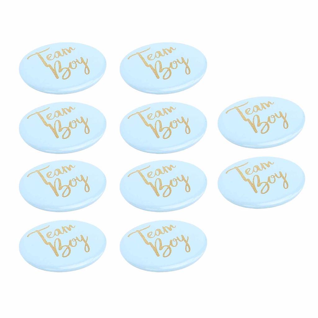 10Pcs Gender Reveal Button Pins Tinplate Baby Shower Party Favors Decoration Supplies