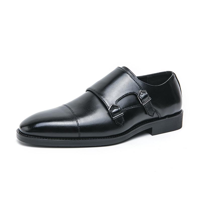 Large size men s three-point casual leather shoes men s leather business gentleman British style dress men Mengke shoes 40