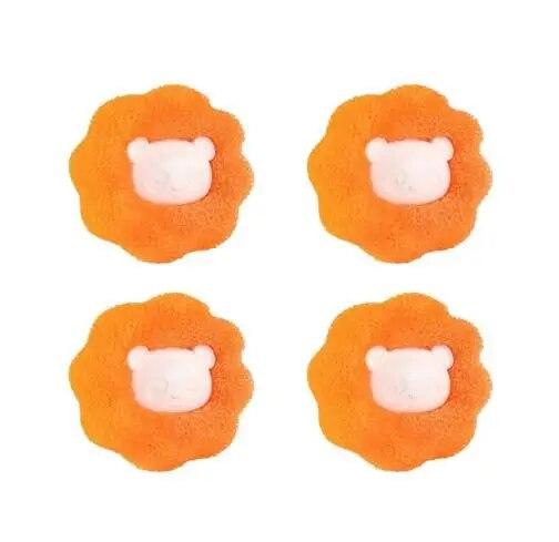 

Волшебный шарик для стирки, набор для удаления волос, чистка одежды для домашних животных, аксессуары для собак, домашний бытовой инструмент, средство для удаления волос у кошек и собак 4pcs оранжевый