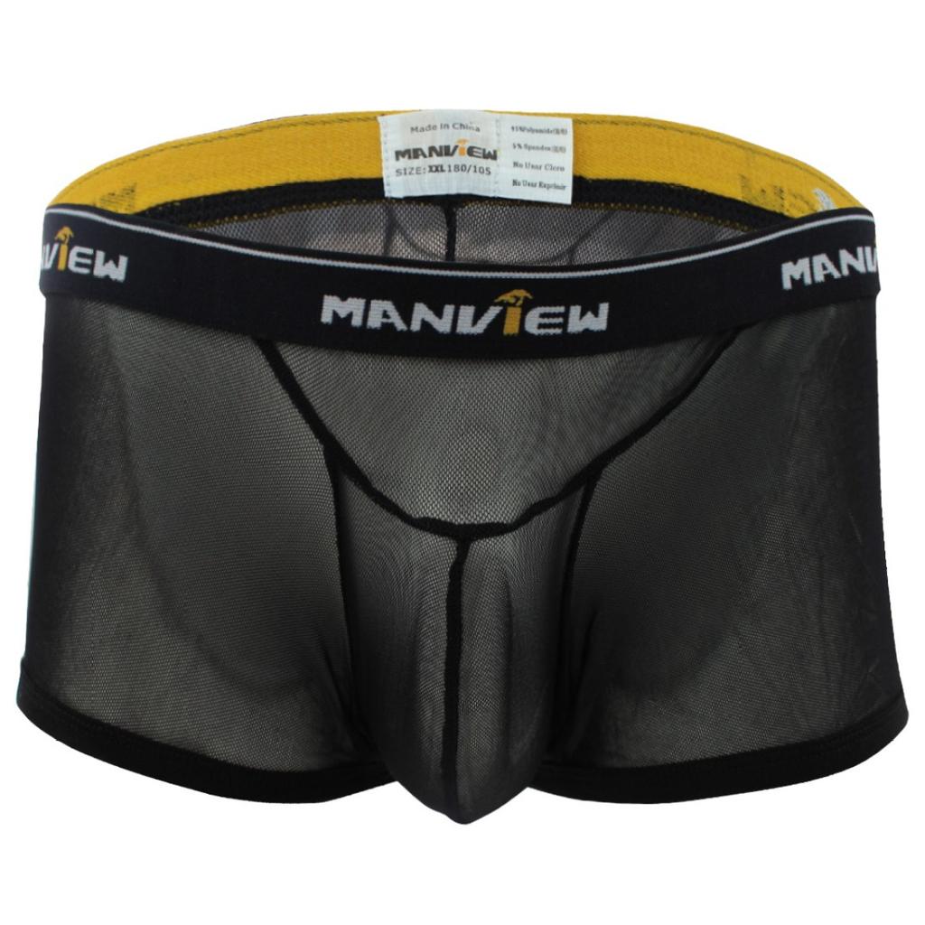 Durchsichtige Herren-Shorts, transparente Boxershorts, atmungsaktive Netzunterwäsche, Badebekleidung