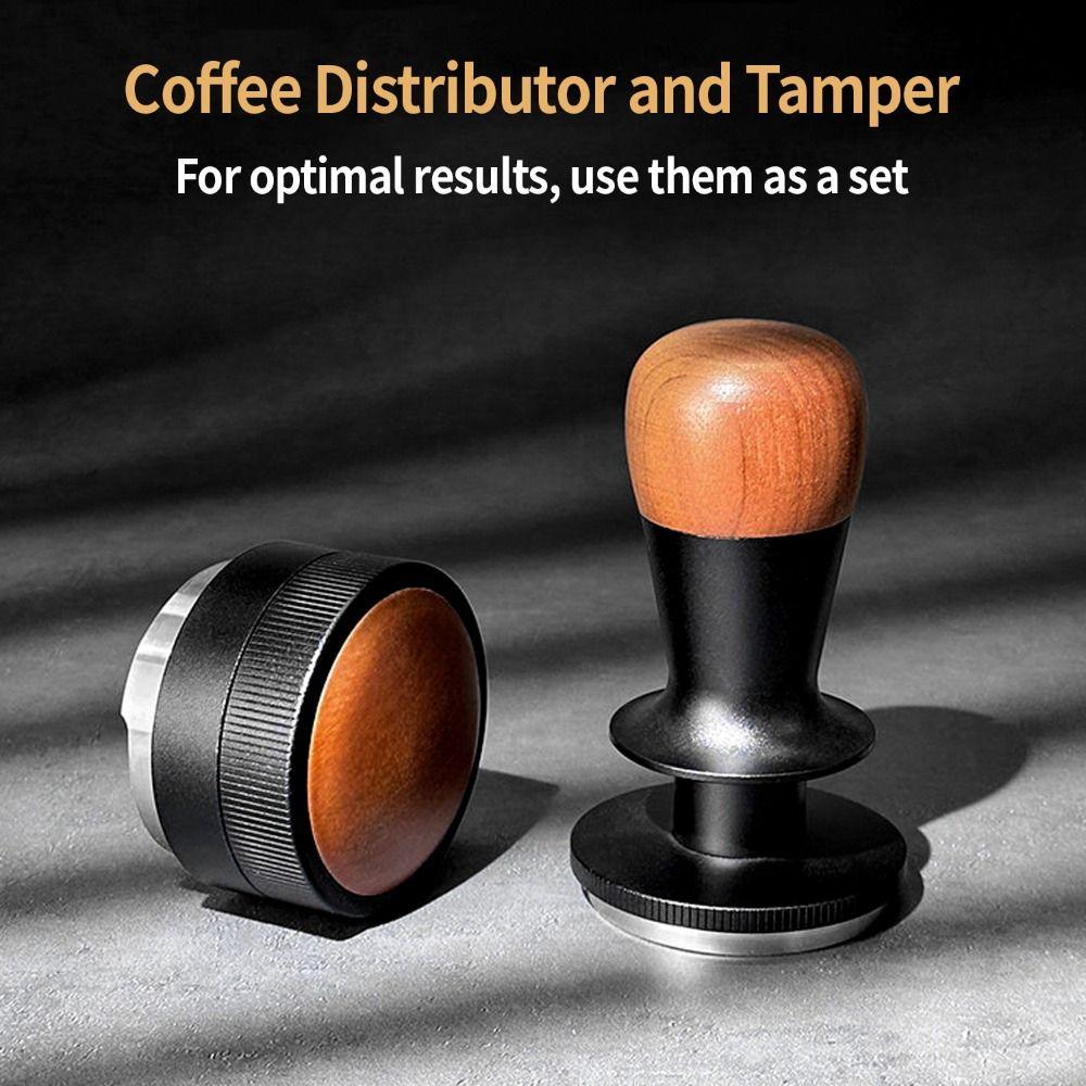 Constant Force Espresso Tamper Stainless Steel Ripple Base Spring Loaded Coffee Tamper Constant Pressure 58mm 53mm 51mm