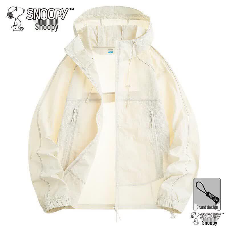 SNOOPY Men s Lightweight Sun Protection Hooded Fishing Jacket L грязно-белый