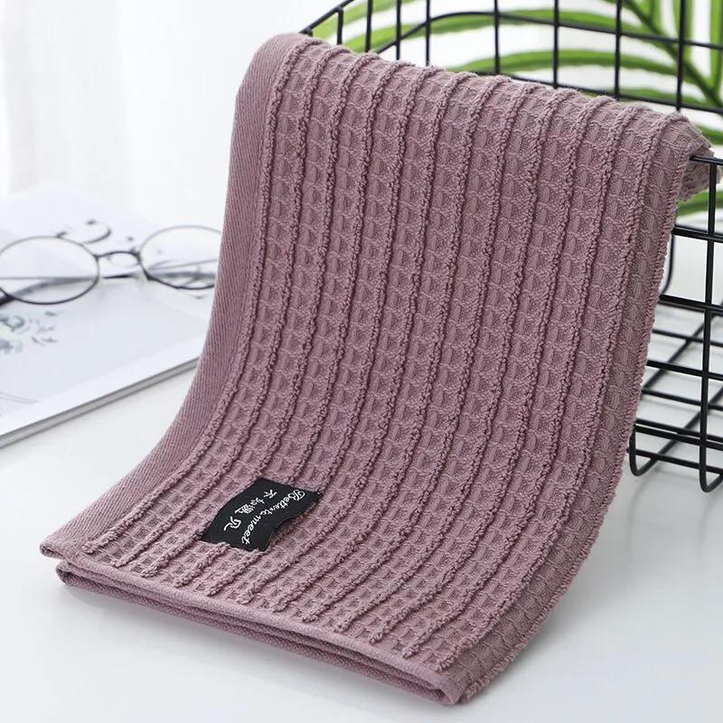 1Pc 35x75cm Simple Solid Color Cotton Breathable Soft Absorbent Adult Bathroom Hand Towel