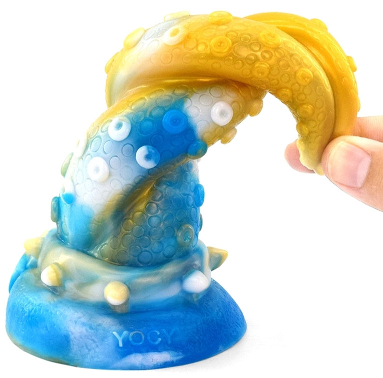 Tentamix Dildo 15 X 5.5cm Gold-Blue - F*CK MY COLOR - Unusual Dildos