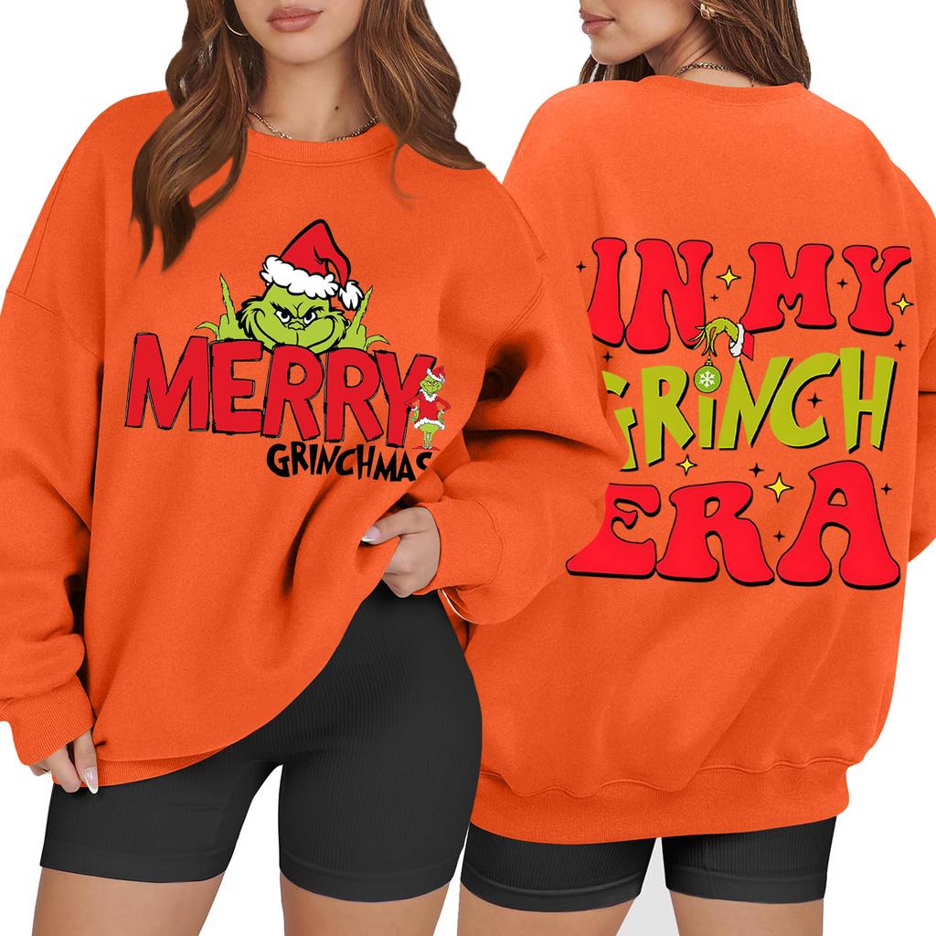 Women's Casual Fashion Long Sleeve Christmas Printed Round Neck Sweatshirt Top