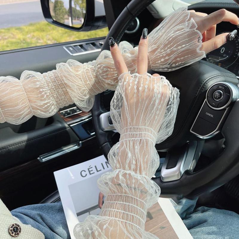 Elastic Lace Sun Protection Sleeves Summer Women Fingerless Gloves Sexy Sweet Sun Protection Arm Sleeve Sunscreen Accessories