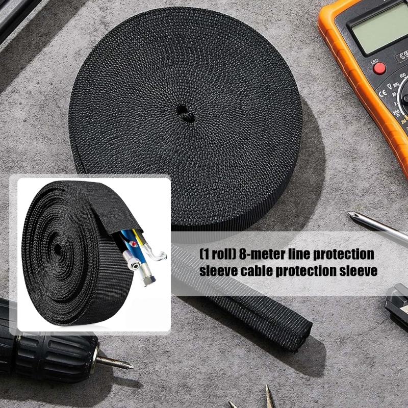 Manșon Protector Furtun Hidraulic din Nailon Conducte de Protecție pentru Cabluri Electrice Casnice Protector Cablu Troliu Ușor de Utilizat
