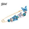 Flower Brooch Pin 3D Decor Scarf with Rhinestone Inlay Thick