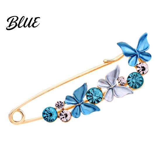 Flower Brooch Pin 3D Decor Scarf with Rhinestone Inlay Thick
