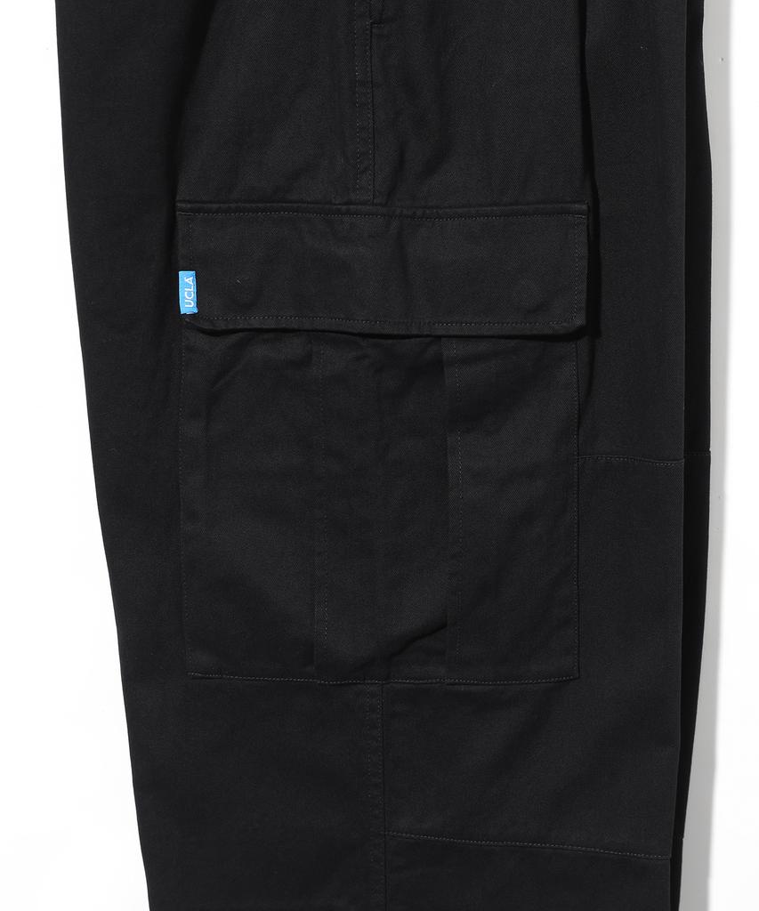UCLA Unisex Cotton Brushed Cargo Wide Fit Pants [Black](Uablp10)