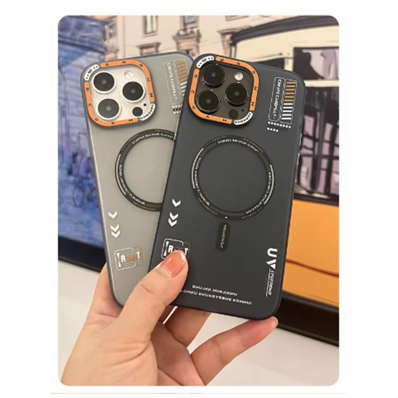 Matte Magnetic Phone Case For iPhone 12 13 14 15 16 Pro Max Megsafe Wireless Charge Frosted Back Metal Lens Frame Buttons Cover