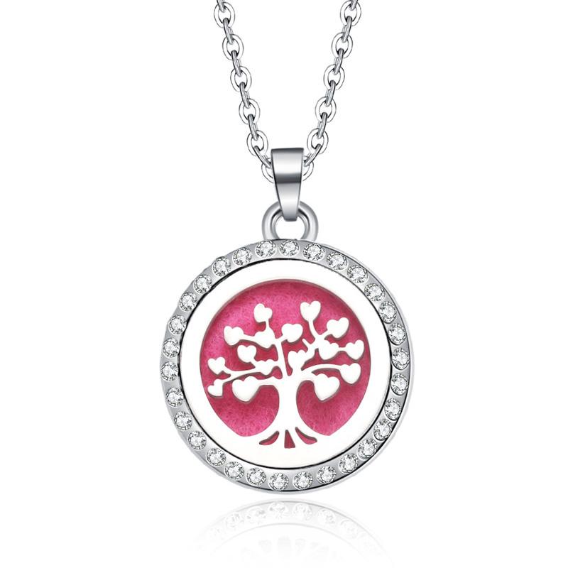 New Stainless Steel Alloy Fashion Aromatherapy Necklace Essential Oil Diffuser Perfume Locket Pendant Women Jewelry Gift