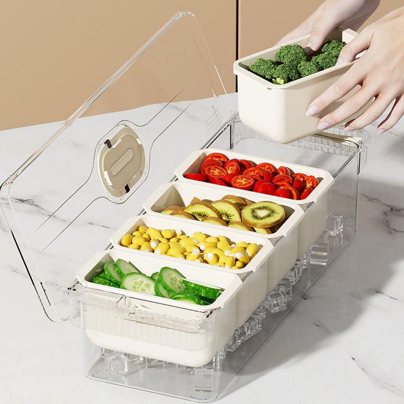 Fruit Storage Containers Multifunctional Snacks Container 5 Compartments Reusable Kitchen Supplies Snack Organizer For Daily Use