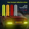 2pcs/set Car Bumper Reflective Safety Strip Stickers Car Rear Bumper Reflective Sticker Reflective Warning Safety Tape
