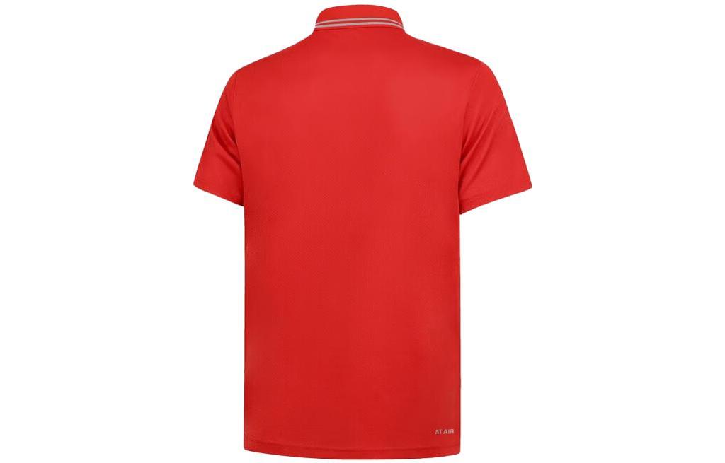 Men's Li-Ning Fitness Series Polo Shirts Men's Red Polo Collar Moderate Straight Fit