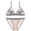 Lace Push-Up Bra Set Women Thin Triangle Cup Underwire-Free With Back Double Hook