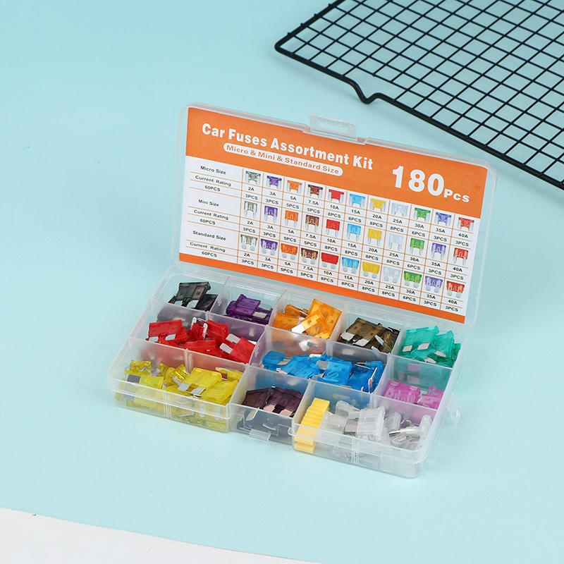 

180PCS 300PCS Car Automotive Fuse Kit Assorted Quick Blow Fuses Easy Install for Auto Vehicles and Motorcycle Repairs