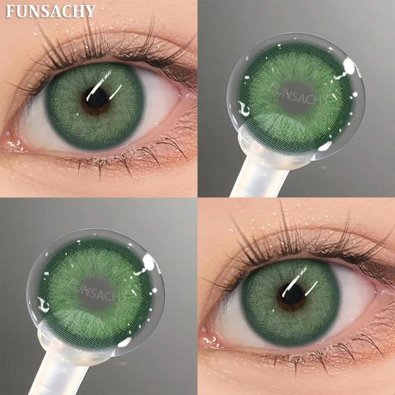 

FUNSACHY 2 шт. Новые цветные контактные линзы для глаз, коричневые, синие, натуральные цветные контактные линзы для ежегодного использования, косметические линзы для глаз