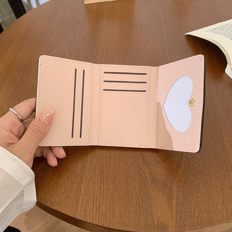 Damski portfel ins damska kokardka prosty krótki wysokiej klasy mały składany