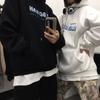 Ladies Letter Print Hooded Hoodie Women's Autumn Winter New Loose Oversize Plush Sweatshirt Pullover Tops for Couple Outfit