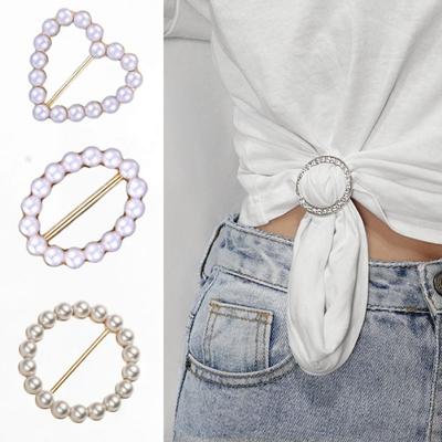 Creative Pearl Silk Scarf Buckle Simple Fixed Clip Clothes Corner Buckle Clothes Hem Multi-Purpose Shirt Corner Buttons