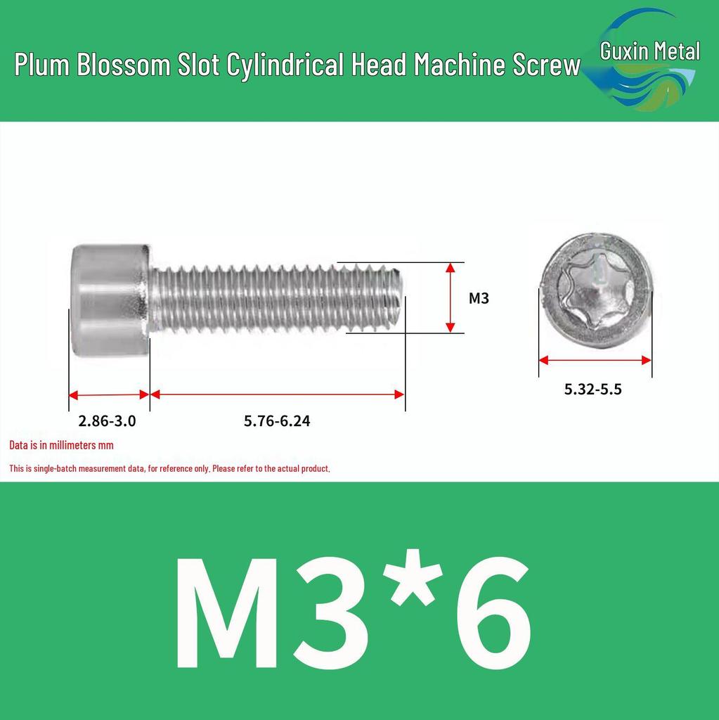 304 Stainless Steel Torx Head Machine Screws M1.6-M3