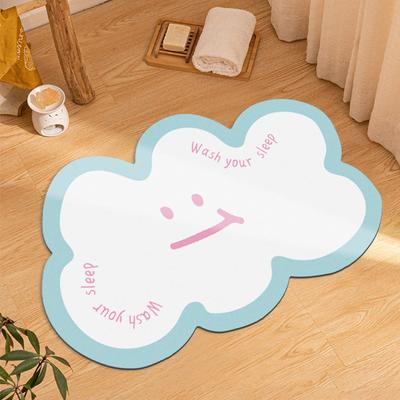 Lovely Cloud Absorbent Mat Floor Mat Absorbent Toilet Entry Mat Foot Mat Quick Dry Bathroom Non-slip Mat Dirt Resistant Wear Mat
