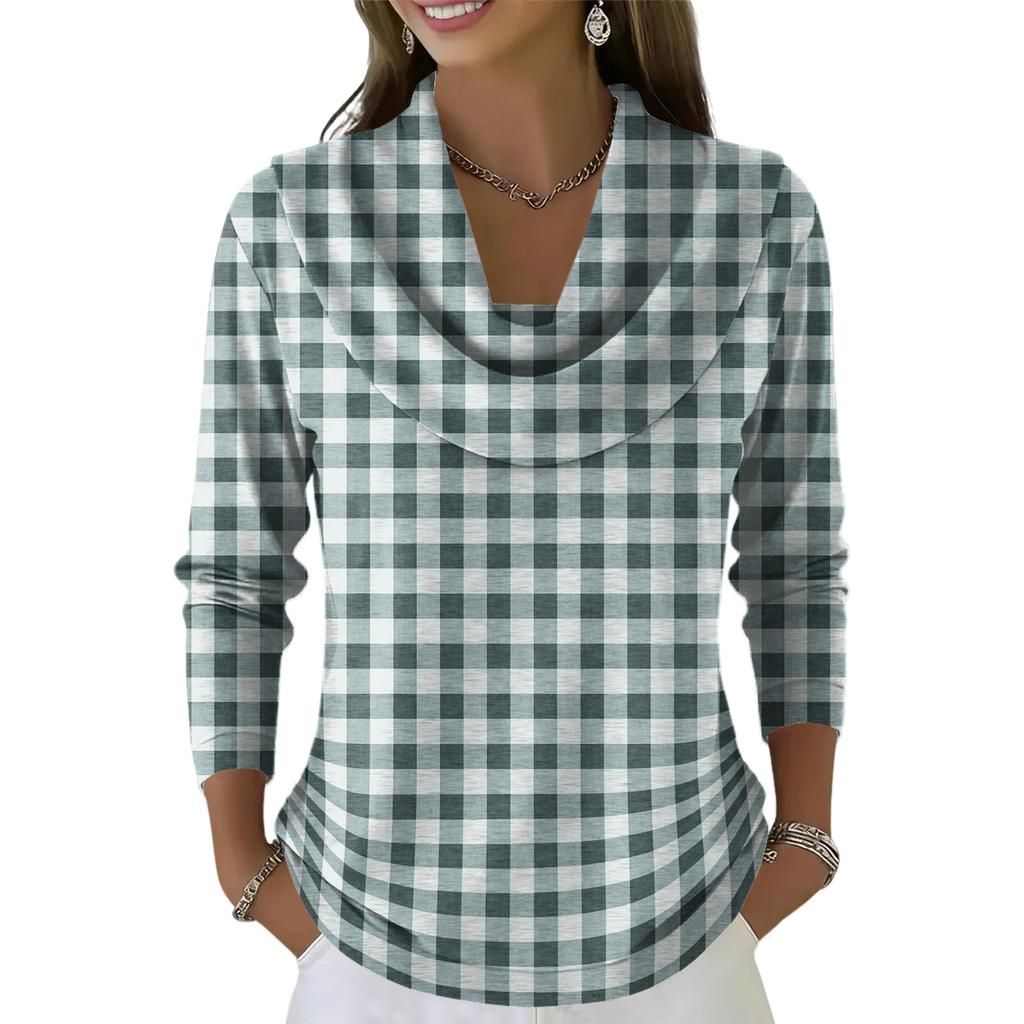 Dámský ležérní a módní svetr s dlouhým rukávem a potiskem, kulatým výstřihem