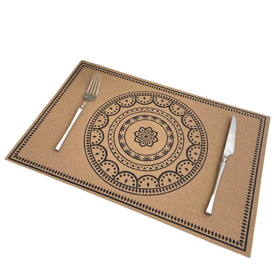 Vintage Letter Placemat Waterproof Heat-Resistant Non-slip Heat Insulation Dishwasher Safe Rectangle Dining Table Protection Decoration Pad