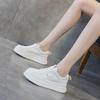 Thick soled white shoes, women's four season lace up versatile, student height increasing casual shoes, big toe wear-resistant sports board shoes