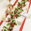 Christmas Garland with Red Berries - Soft Vine Decoration for a Festive Atmosphere