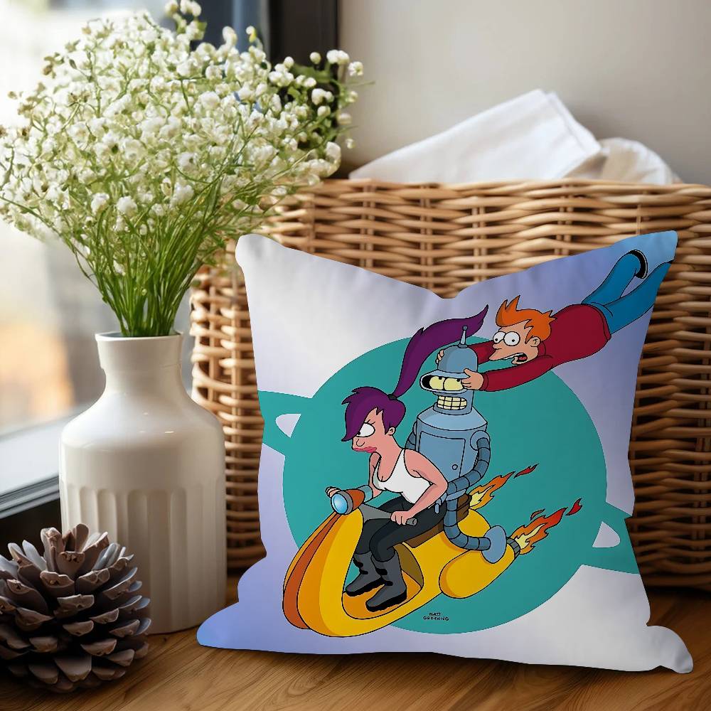 

F-Futurama Anime Personalized Picture Text Home Decorative Pillows Household Gifts 45x45cm 16x16Inch