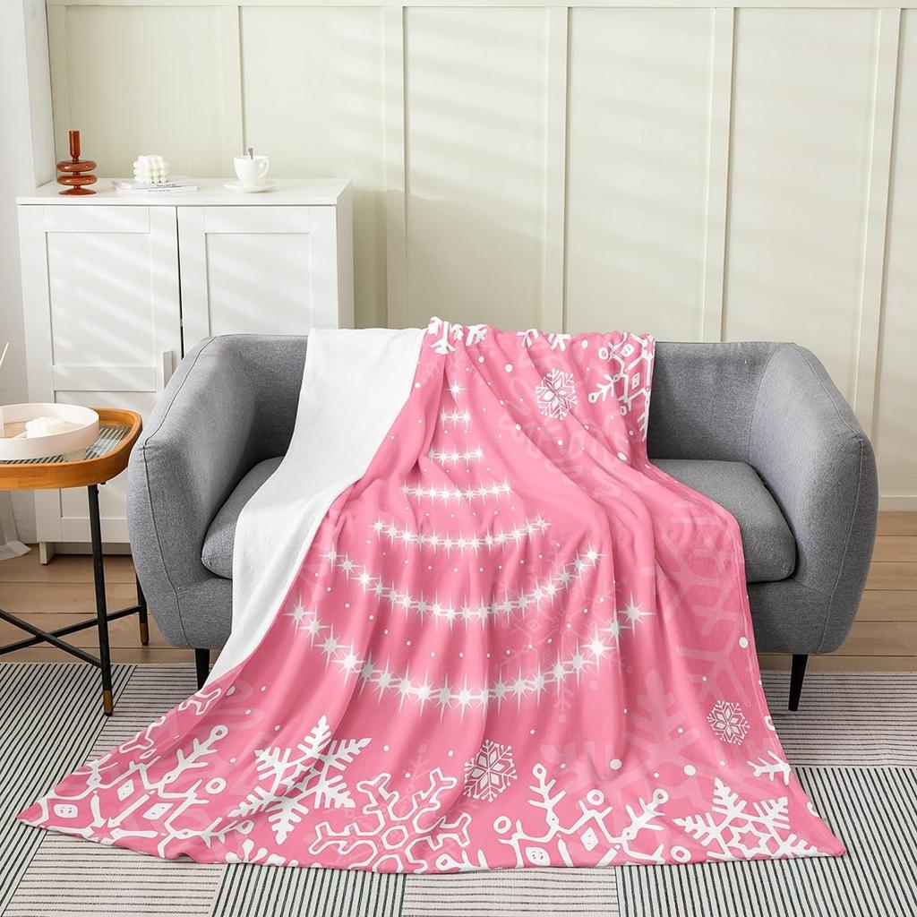 Merry Christmas Flannel Fleece Throw Blanket Gingerbread Man Baby Xmas Tree Fleece Throw Blanket for Kids Women Men Bed Couch