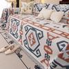 Chenille Printed Sofa Cover Full Coverage With Tassel Furniture Slipcover All-Season Anti-Scratch Sofa Blanket Seat Dust Covers