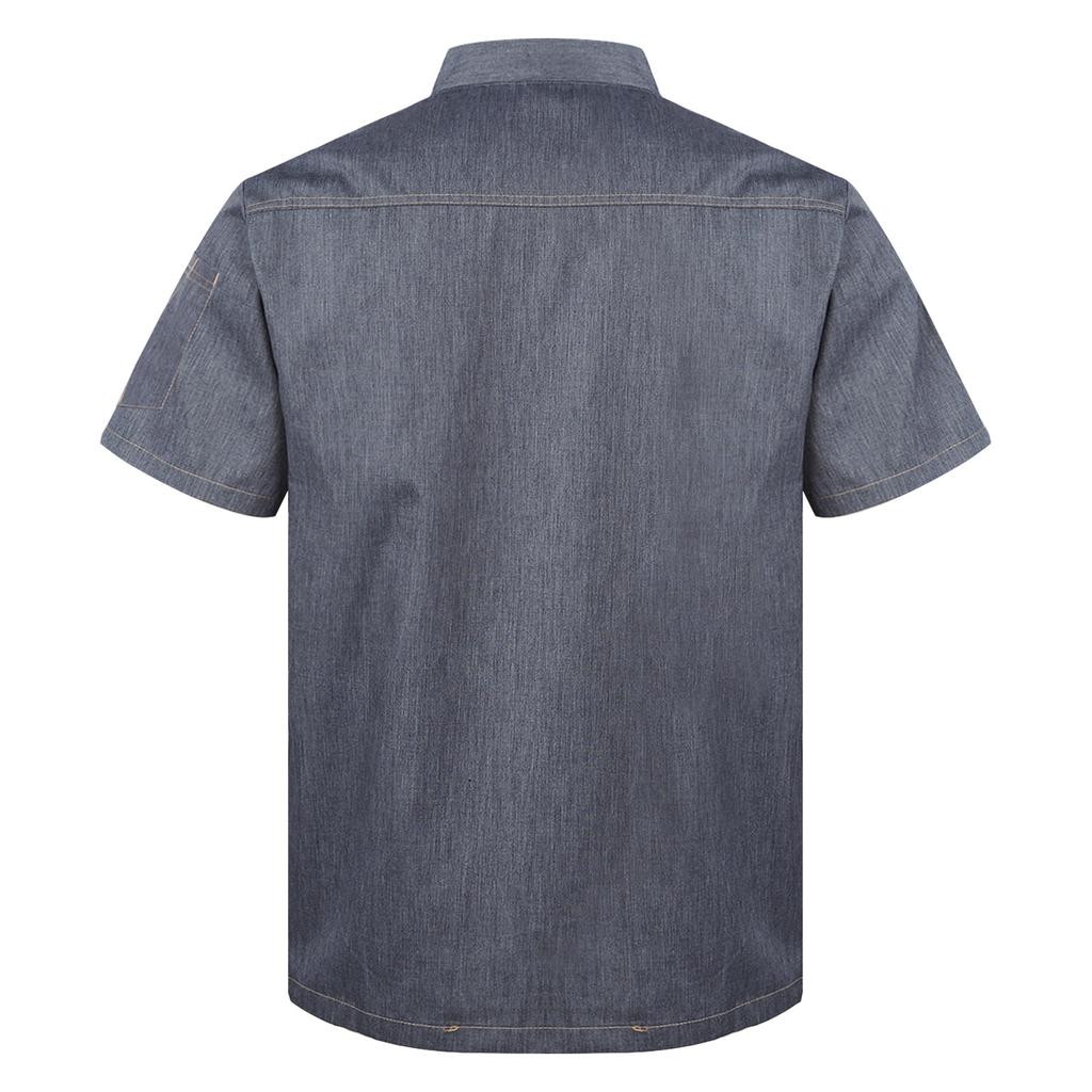 Uniforme de Personnel de Cuisine Unisexe Veste de Chef Manteau de Cuisinier Boulangerie Café Restaurant Vêtements de Travail Set Tablier