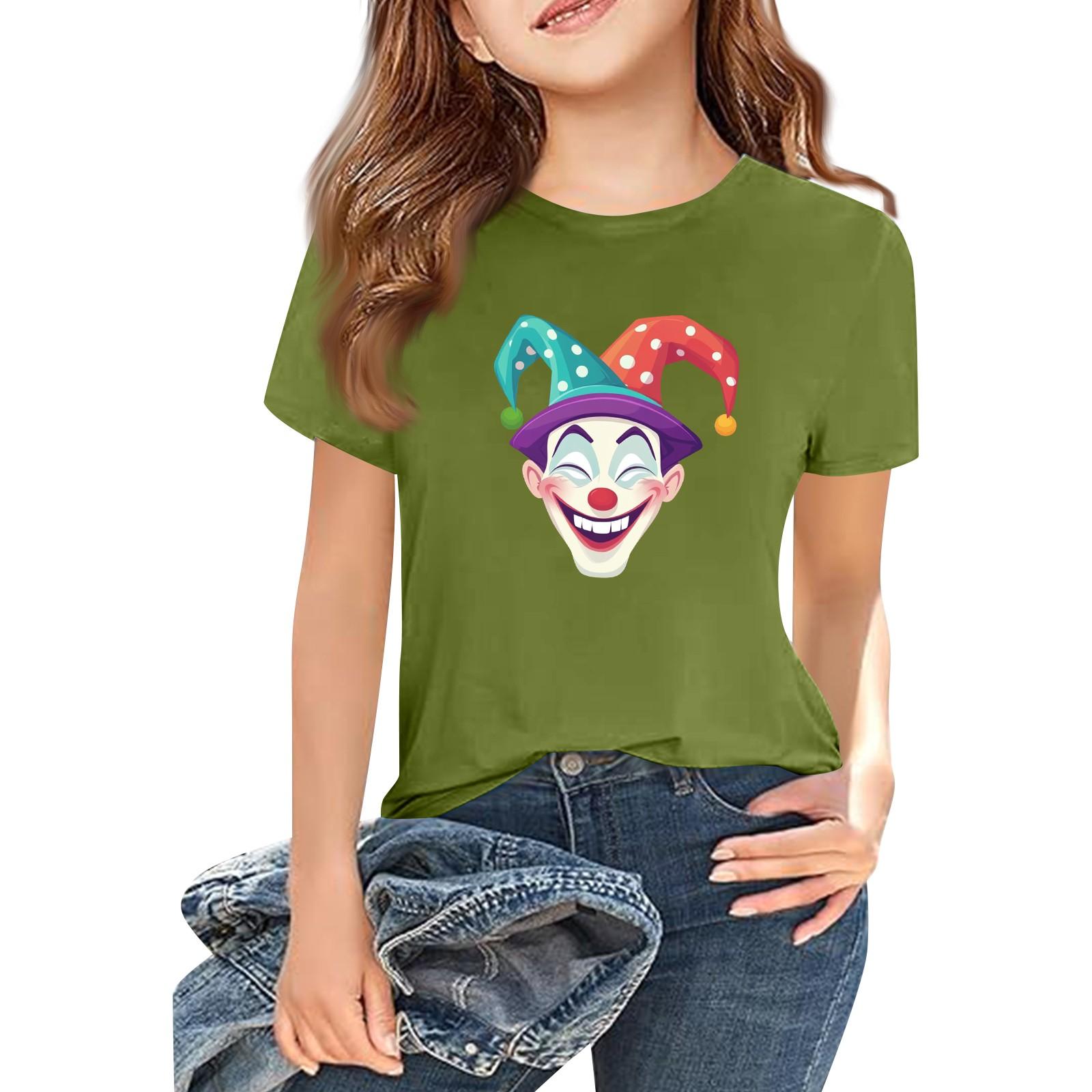 Children s Fashion Casual Short Sleeve Printed Round Neck Short Sleeve T-Shirt Top 140
