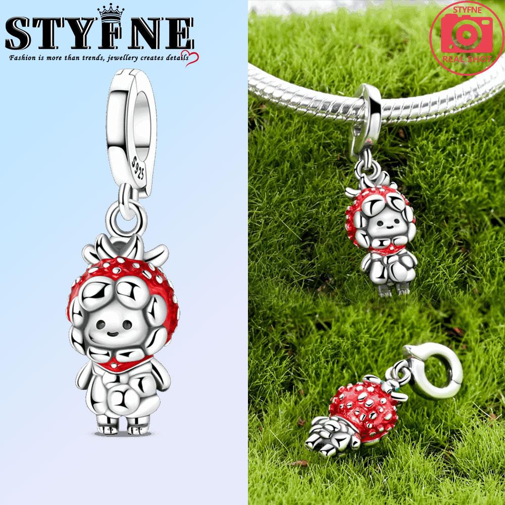 Copper Strawberry Rabbit Painter Doll Fox Charms Beads Fit Original Bracelet Necklace Fine Jewelry Women Diy Gifts