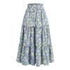 Kvinners Ruffled Spring Uformelt langt skjørt Ensfarget skjørt Retro plissert skjørt