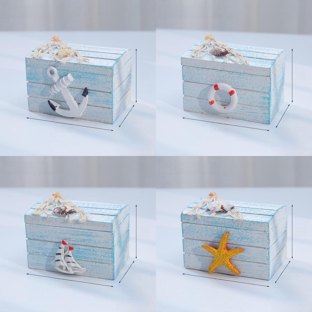 Mini dřevěná truhla na poklady Stolní organizér s víkem pro domov nebo skladování kancelář