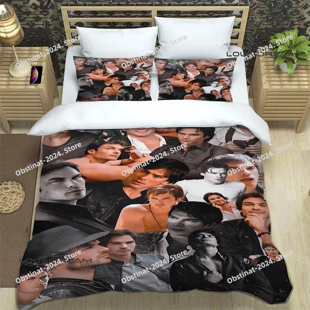 The Vampire Diaries Damon Salvatore Bettwäsche-Sets exquisites Bettwaren-Set Bettbezug Bettdecke-Set Bettwäsche Zimmerdekoration