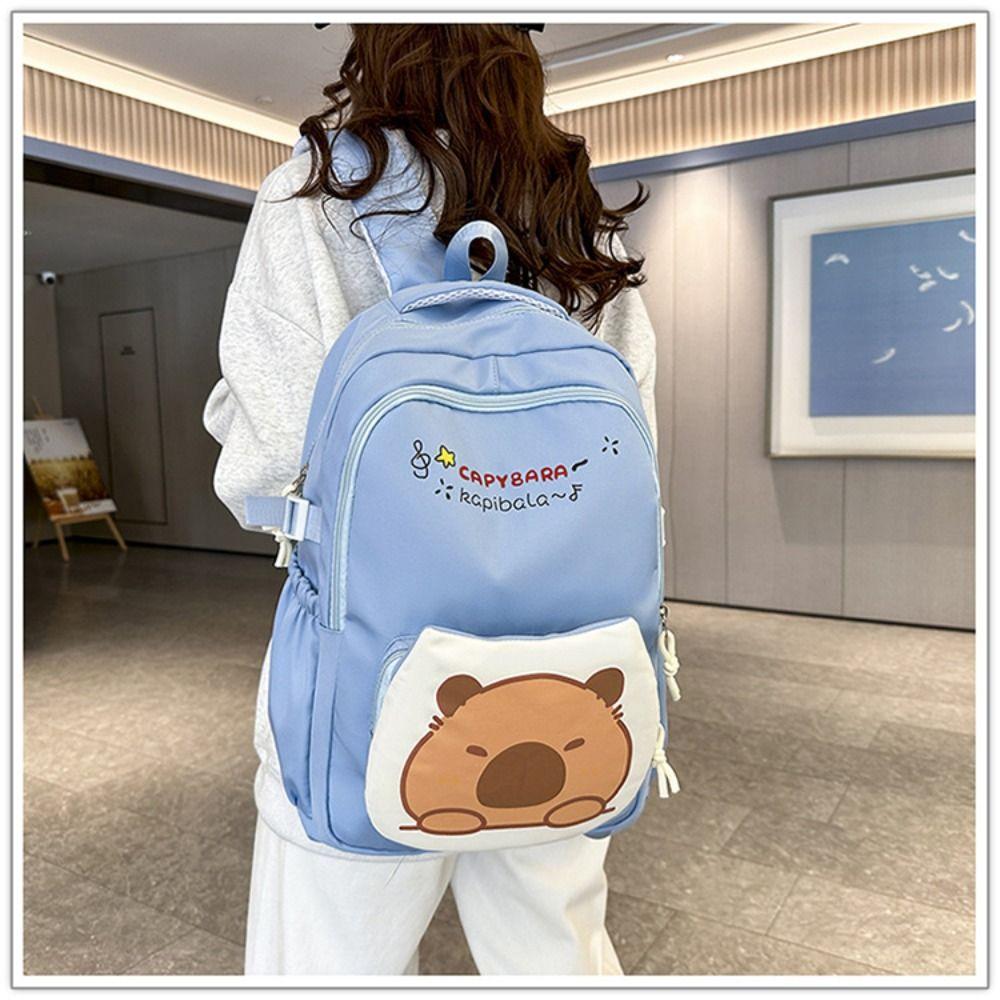 Large Capacity School Bags Cartoon Shoulder Bags New Capybara Backpack